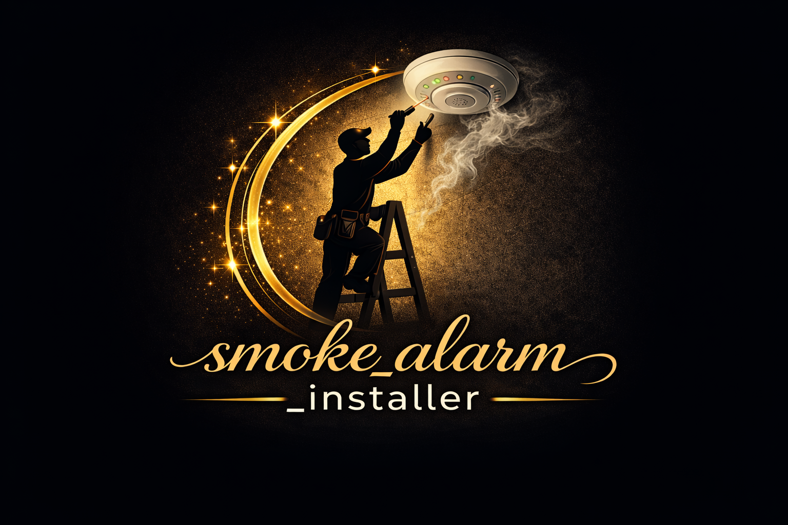 Smoke Alarm Installer Wood Green Logo